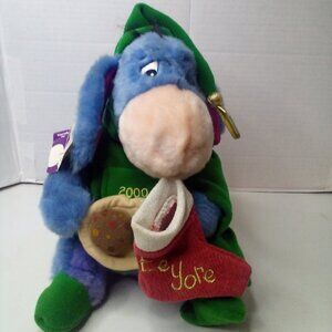 Vintage 2000 Disney Store Eeyore Christmas Plush Cookies Stocking 13"